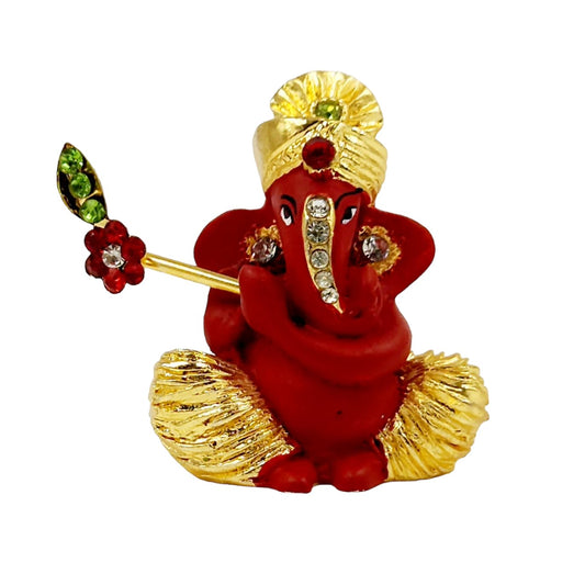 Gold Plated Bansuri Ganesha