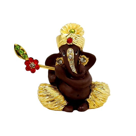 Gold Plated Bansuri Ganesha