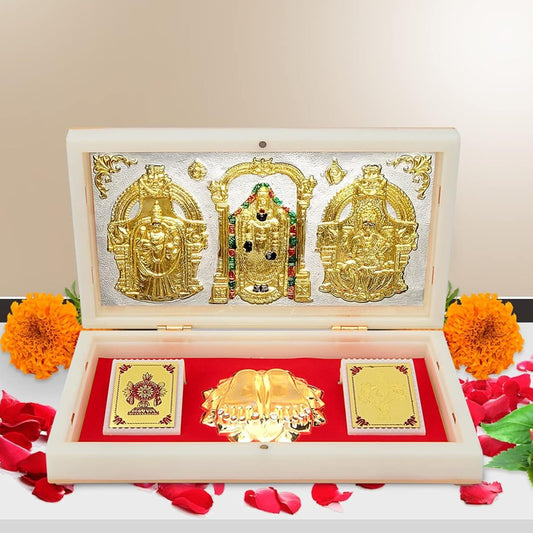 Tirupati Balaji and Padmavathi Lakshmi With Charan Paduka